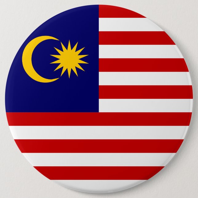 Badge Rond 15,2 Cm Flag malaisien (Devant)