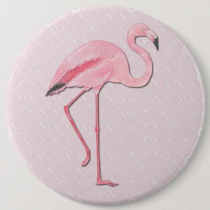 Badge Rond 15,2 Cm Flamant rose COLOSSAL, épingles boutons de 6 pouce