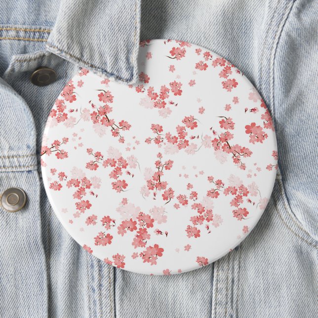 Badge Rond 15,2 Cm Fleur de Cerisier 2 (En situation)