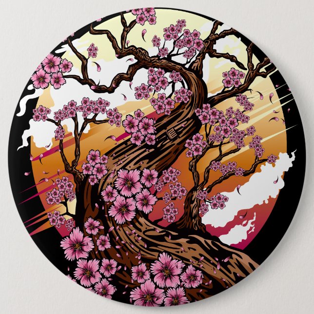 Badge Rond 15,2 Cm Fleur de cerisier sauvage (Devant)