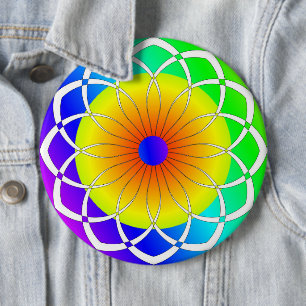Badge Rond 15,2 Cm Fleur d'été Abstraite