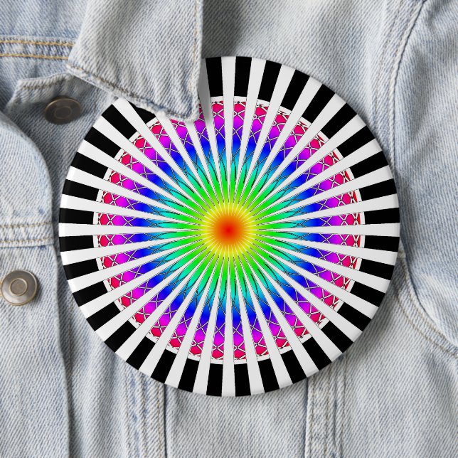Badge Rond 15,2 Cm Fleur hypnotique (En situation)