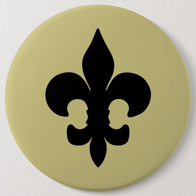Badge Rond 15,2 Cm Fleur noir superbe de lis (Devant)