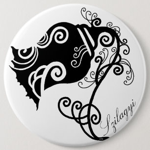 Badge Rond 15,2 Cm Fleur noire tatouage
