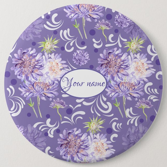 Badge Rond 15,2 Cm fleurs (Devant)