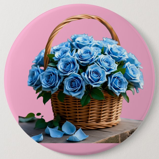 Badge Rond 15,2 Cm Fleurs (Devant)