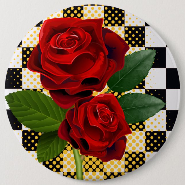 Badge Rond 15,2 Cm fleurs (Devant)