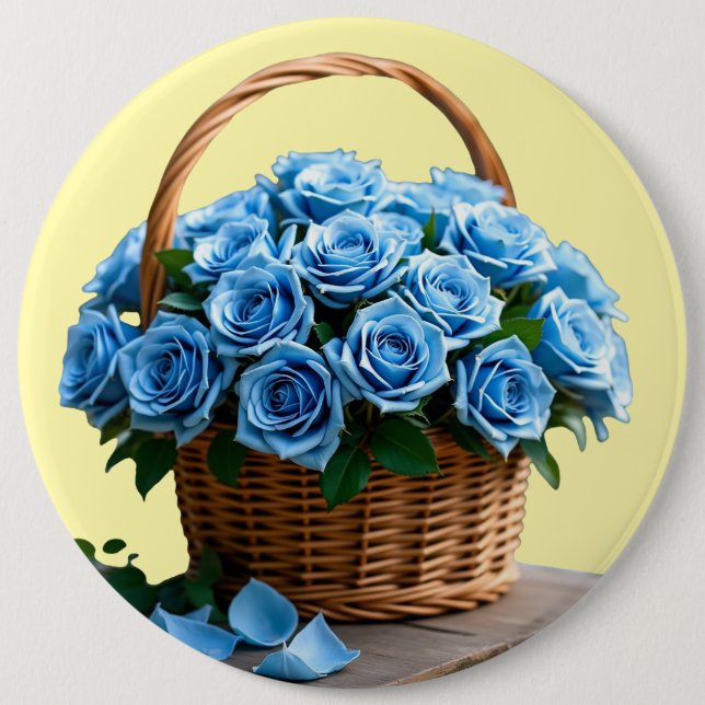 Badge Rond 15,2 Cm Fleurs (Devant)
