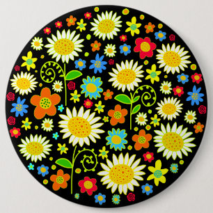 Badge Rond 15,2 Cm Fleurs de printemps - Colossal