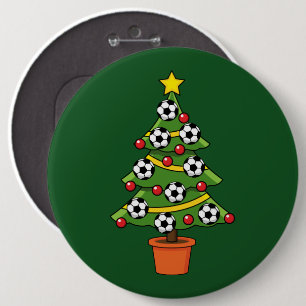 Badge Rond 15,2 Cm Football Football Arbre de Noël