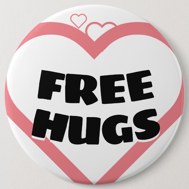 Badge Rond 15,2 Cm Free Hugs (Devant)