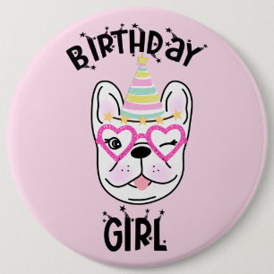 Badge Rond 15,2 Cm French Bulldog Frenchie Anniversaire Thème