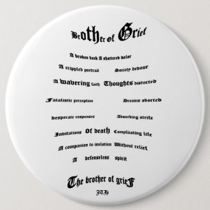 Badge Rond 15,2 Cm Frère du deuil