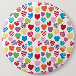 Badge Rond 15,2 Cm friandises colorées motif de coeur de la Saint-Val
