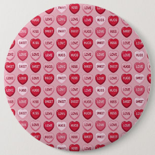 Badge Rond 15,2 Cm friandises colorées motif de coeur de la Saint-Val