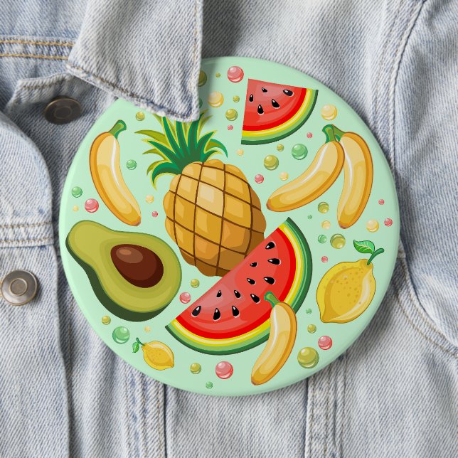 Badge Rond 15,2 Cm Fruits d'été frais Motif (En situation)