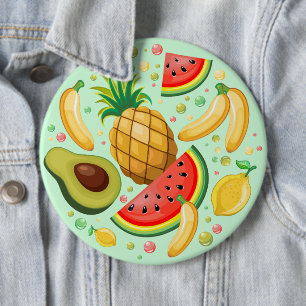 Badge Rond 15,2 Cm Fruits d'été frais Motif