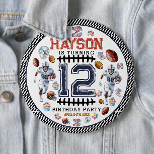 Badge Rond 15,2 Cm Garçons Football Sports Anniversaire