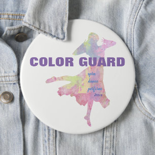 Badge Rond 15,2 Cm Garde Couleur Avec Danse Spin   Bouton