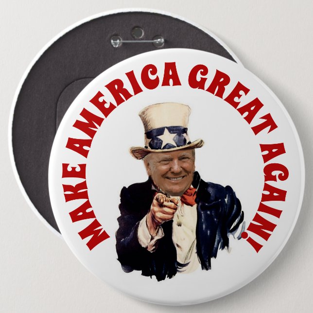 BADGE ROND 15,2 CM GARDER L'AMÉRIQUE GRAND TRUMP 2020 (Devant & derrière)