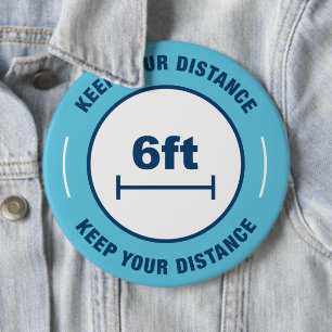 Badge Rond 15,2 Cm Gardez Vos Distances