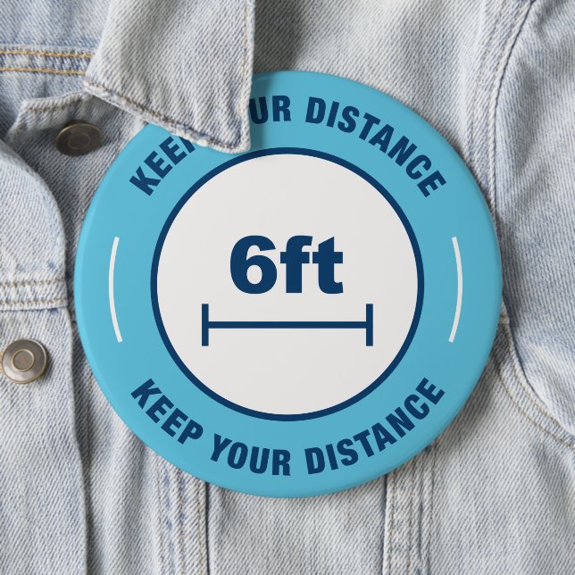 Badge Rond 15,2 Cm Gardez Vos Distances (En situation)