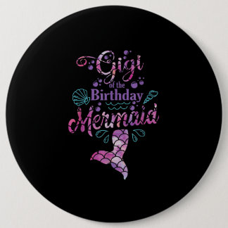 Badge Rond 15,2 Cm Gigi De La Sirène Anniversaire Fête D'Anniversaire