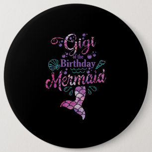 Badge Rond 15,2 Cm Gigi, Fête De La Sirène D'Anniversaire