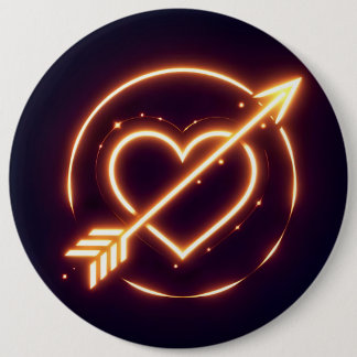 Badge Rond 15,2 Cm glowing image of a heart with cupid's arrow