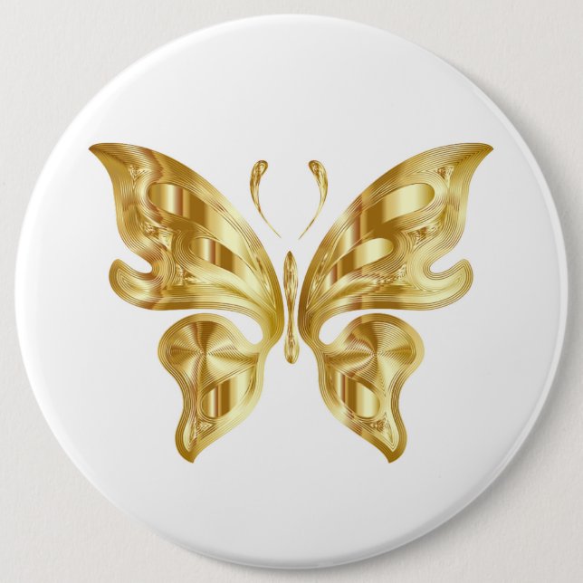 BADGE ROND 15,2 CM GOLDEN BUTTERFLY (Devant)
