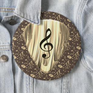 Badge Rond 15,2 Cm Golden Plectron - Design élégant pour les mélomane