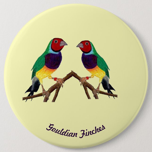 Badge Rond 15,2 Cm ~ Gouldian Finch ~ Personnalisé ~ (Devant)