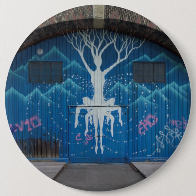 Badge Rond 15,2 Cm Graffiti Arbre De Vie (Devant)