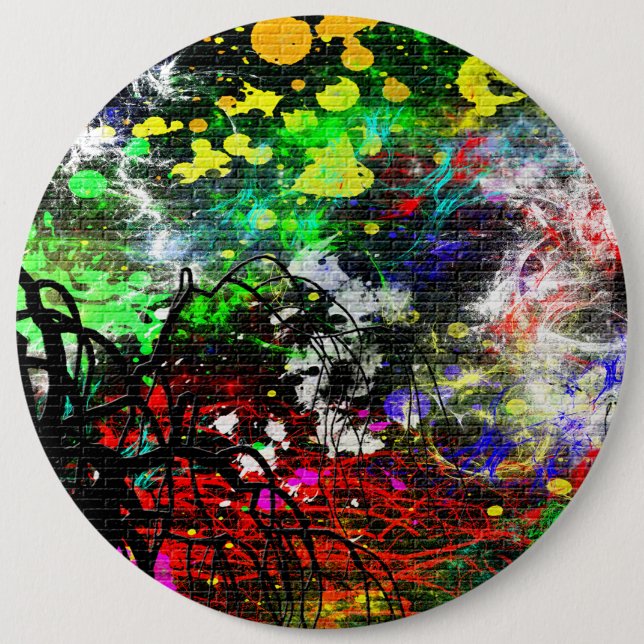 Badge Rond 15,2 Cm Graffiti Brick Wall (Devant)