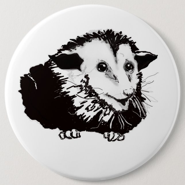 Badge Rond 15,2 Cm Grand beau bouton d'opossum (Devant)