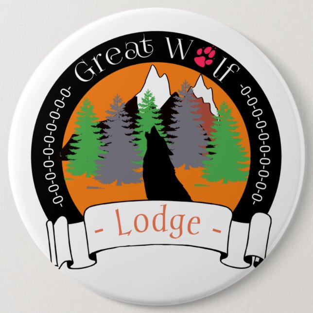 Badge Rond 15,2 Cm Grand lodge de loup (Devant)
