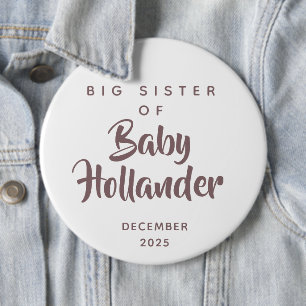 Badge Rond 15,2 Cm Grande Sœur de Bébé Annonce de Grossesse Personna