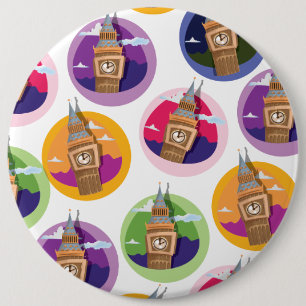 Badge Rond 15,2 Cm Grande tour horloge de Westminster Big Ben