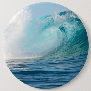 Badge Rond 15,2 Cm Grande vague de l'océan pacifique cassant le