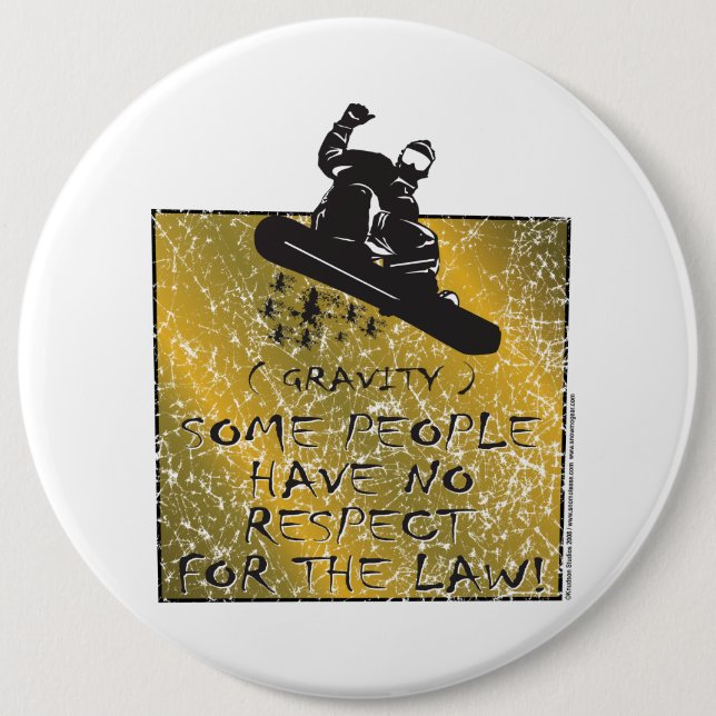 Badge Rond 15,2 Cm Gravity Snowboarder (Devant)