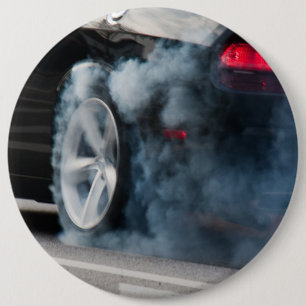 Badge Rond 15,2 Cm Gravure de voiture noire