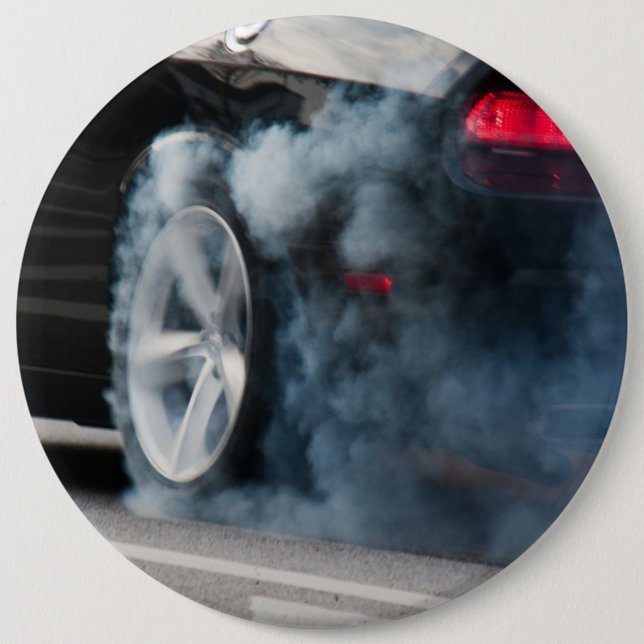 Badge Rond 15,2 Cm Gravure de voiture noire (Devant)