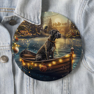 Badge Rond 15,2 Cm Great Dane Christmas Festive Voyage