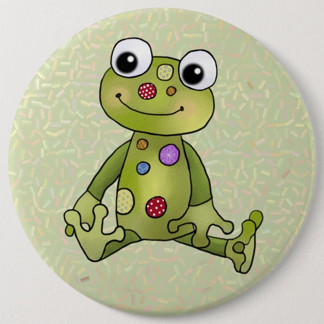 Badge Rond 15,2 Cm Grenouille avec points (Devant)