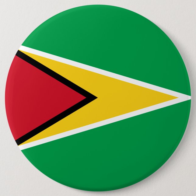 Badge Rond 15,2 Cm Guyana Guyane Drapeau Indépendance Caraïbes (Devant)