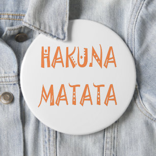 Badge Rond 15,2 Cm Hakuna Matata - Art Tribal Africain