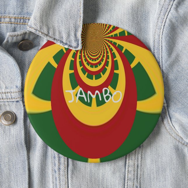 Badge Rond 15,2 Cm Hakuna Matata Jamaïque Rasta Couleurs mode (En situation)