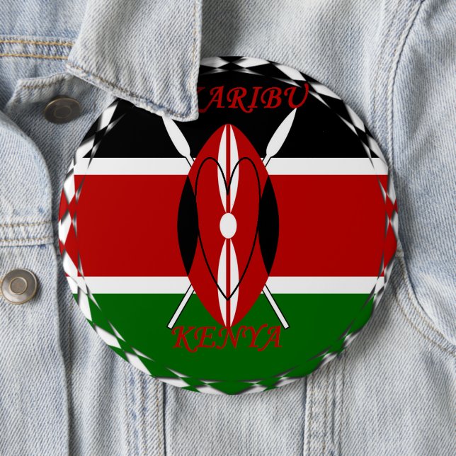 Badge Rond 15,2 Cm Hakuna matata Karaibu Kenya (En situation)