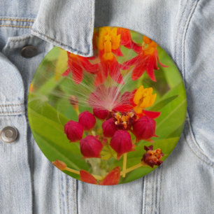 Badge Rond 15,2 Cm Hakuna Matata lovely green red yellow Flower Buds.