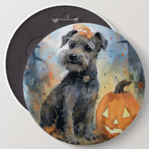 Badge Rond 15,2 Cm Halloween Chesapeake Bay Terrier Avec Citrouilles